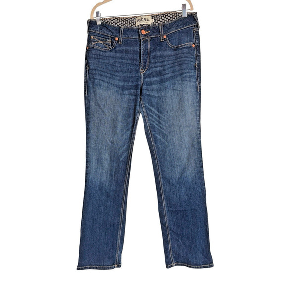 Ariat Sz 32R REAL Denim Bootcut Jeans Whipstitch Western Cowgirl Workwear - Picture 1 of 11